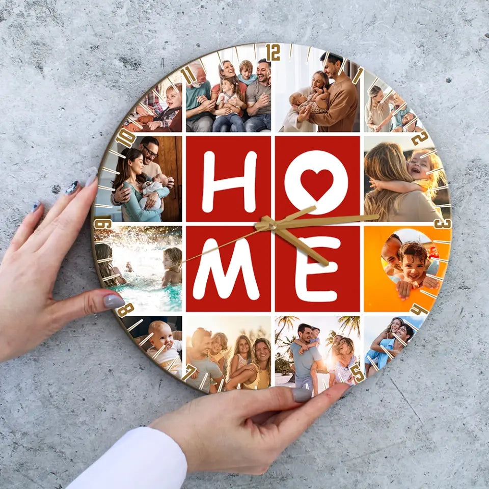 Our Home With Love Upload Photo Wall Clock