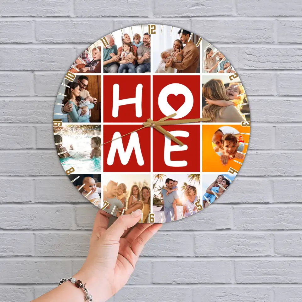 Our Home With Love Upload Photo Wall Clock
