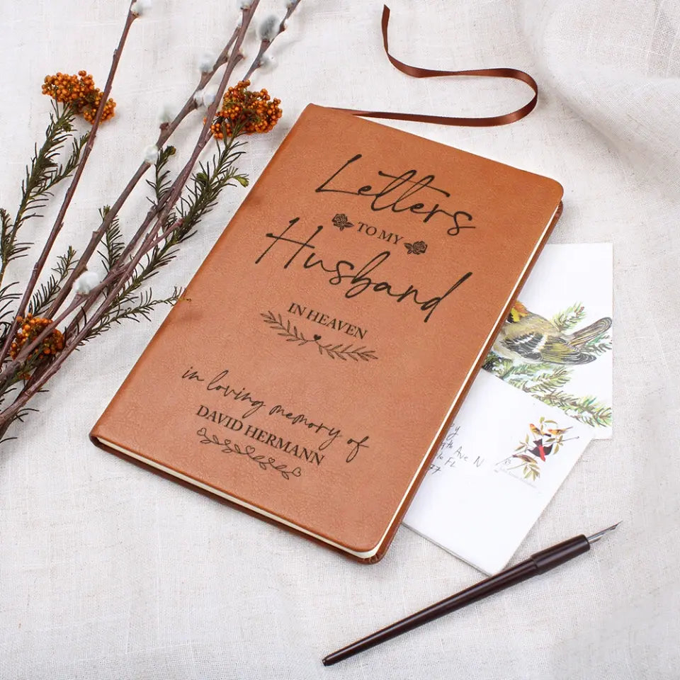 Letter To My Love In Heaven Personalized Leather Journal