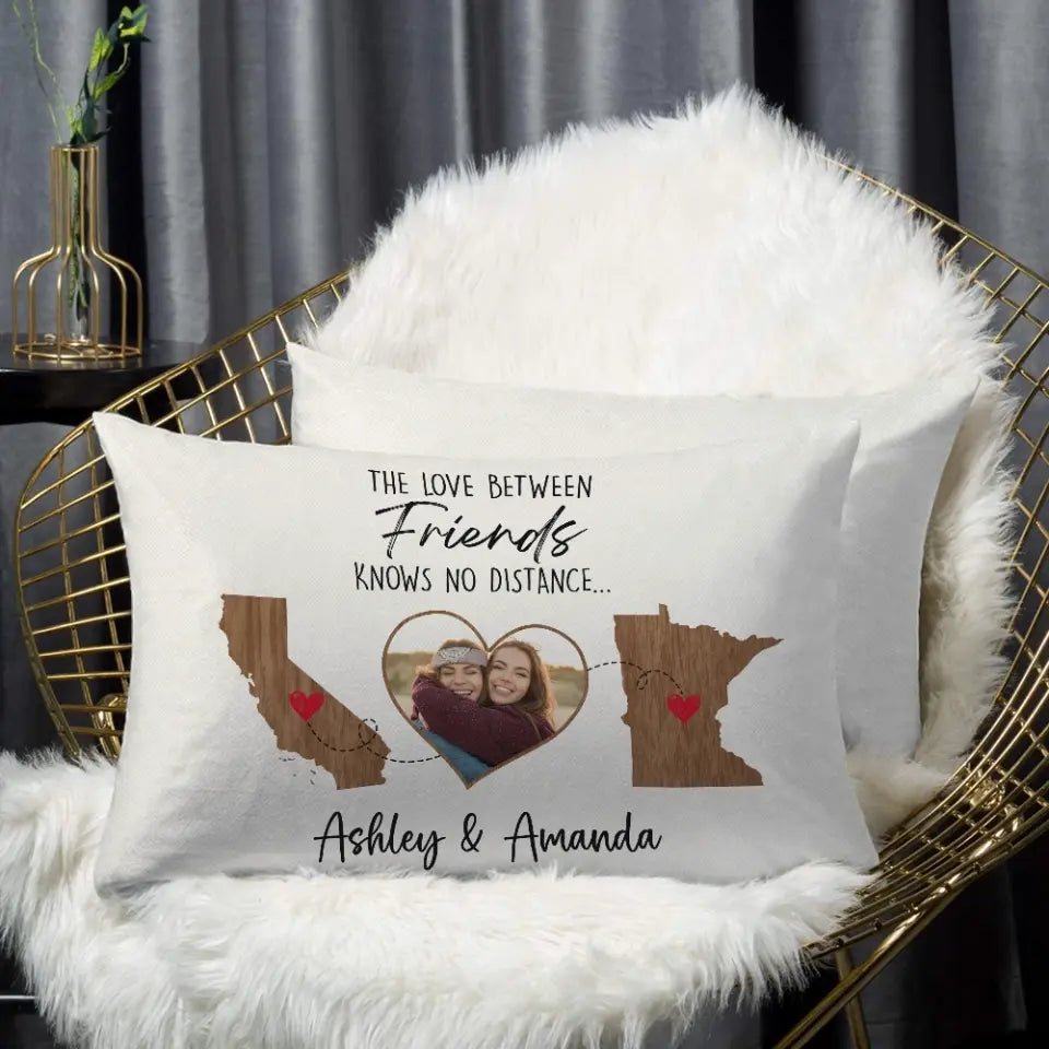 The Love Between Friends Moving Away Personalized Rectangular Pillow