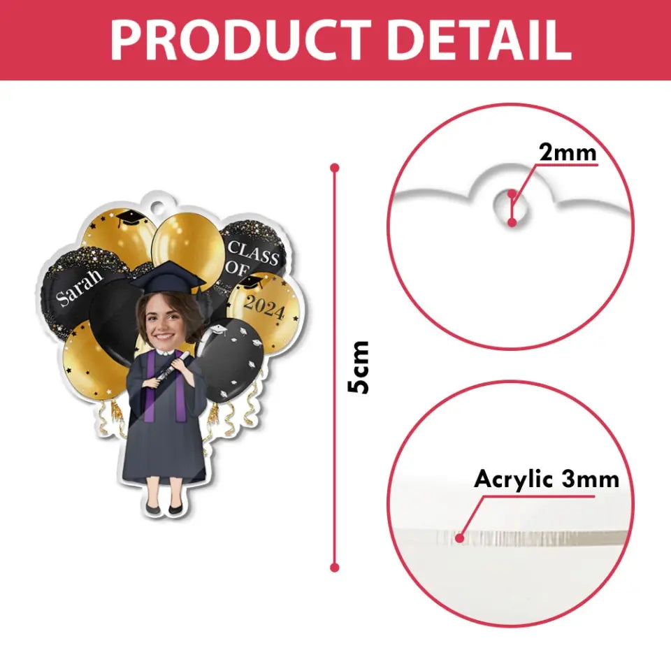 Class Of 2025 Graduation Gift Personalized Acrylic Keychain