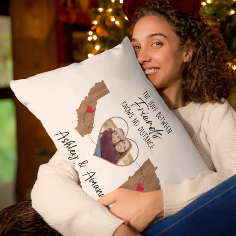 The Love Between Friends Moving Away Personalized Rectangular Pillow