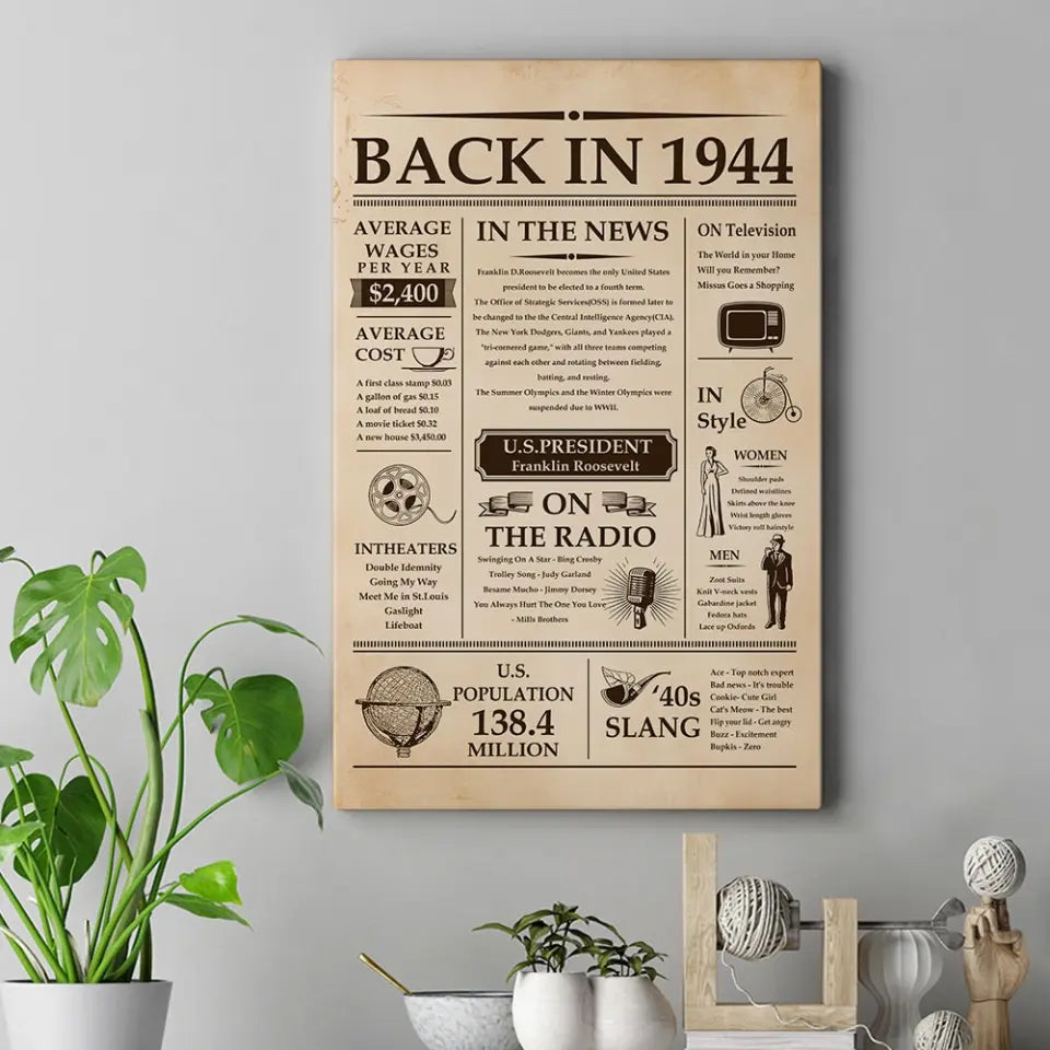 Back In 1944 In The News Special Canvas And Poster
