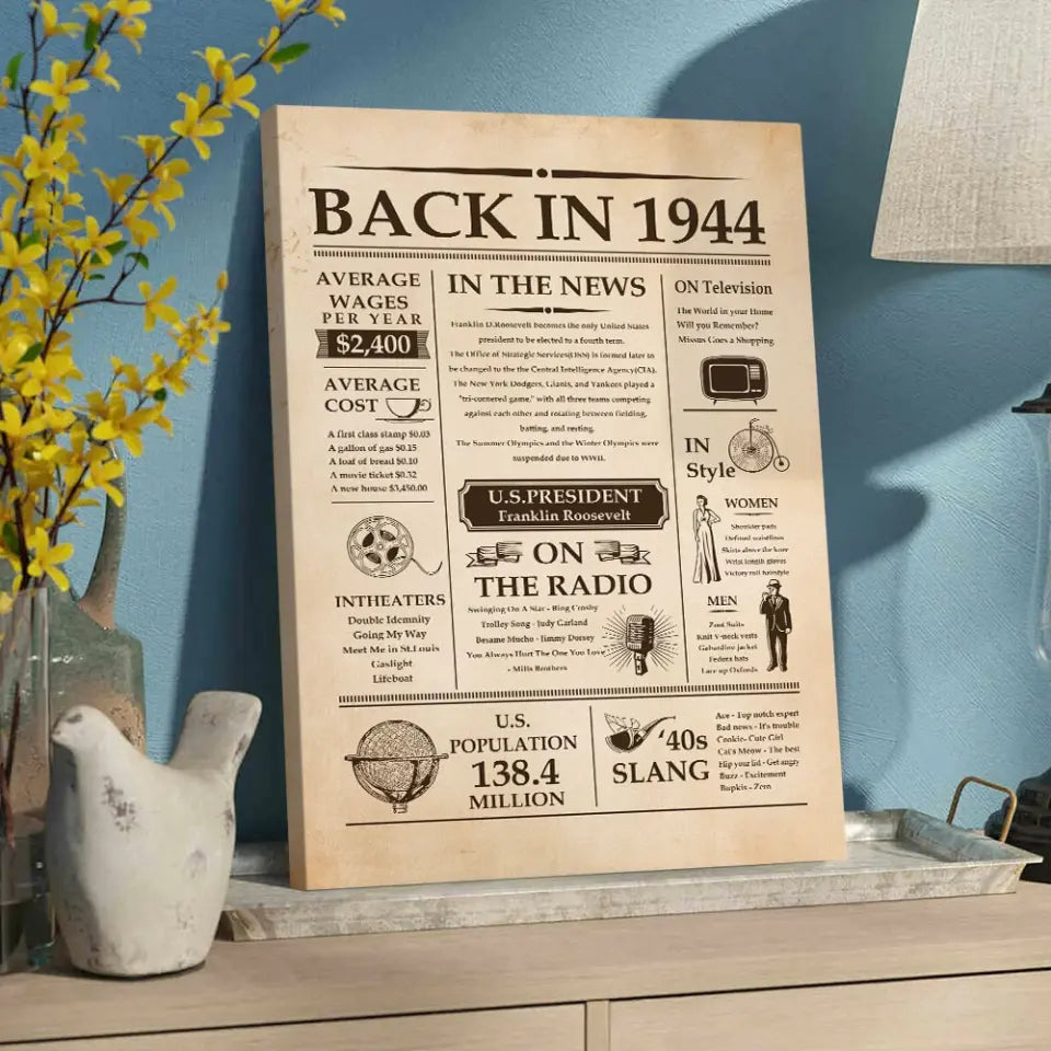 Back In 1944 In The News Special Canvas And Poster
