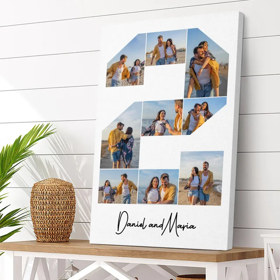 Two Years Anniversary Personalized Canvas And Poster