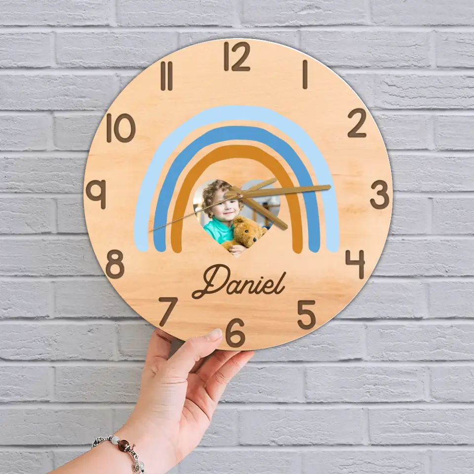 A Rainbow Back To School Kids Personalized Wall Clock