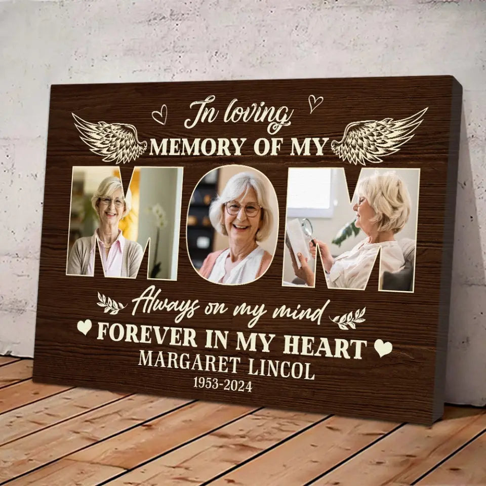 Always On My Mind Forever In My Heart - Personalized Canvas
