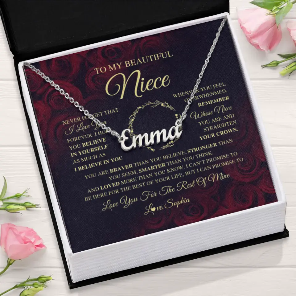 To My Beautiful Niece - Name Necklace