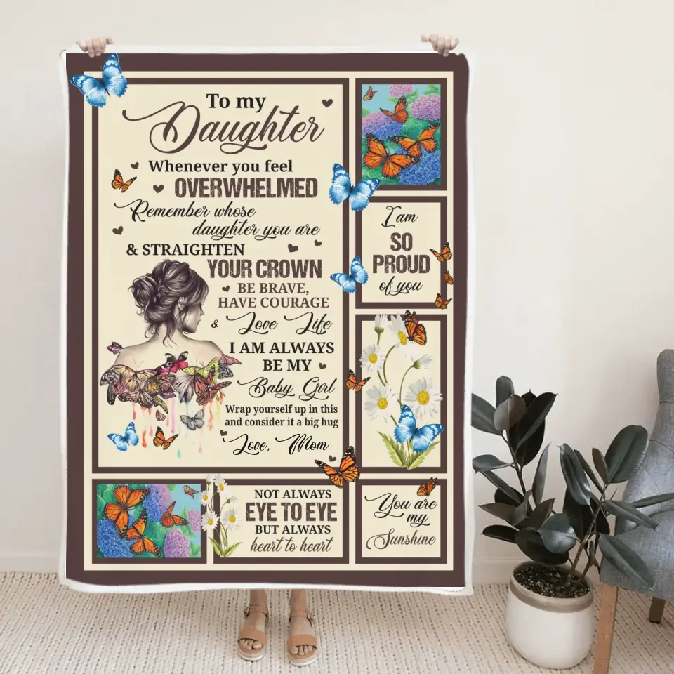 To My Daughter You Are My Sunshine - Fleece Blanket
