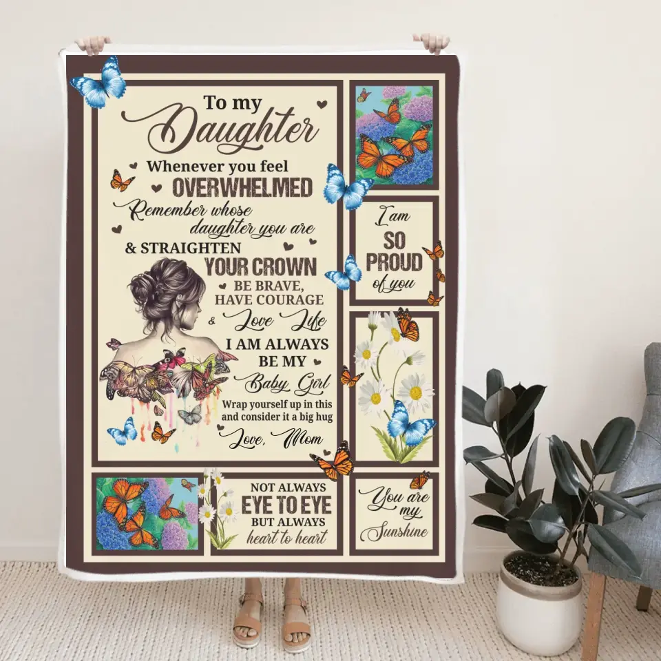 To My Daughter You Are My Sunshine - Fleece Blanket