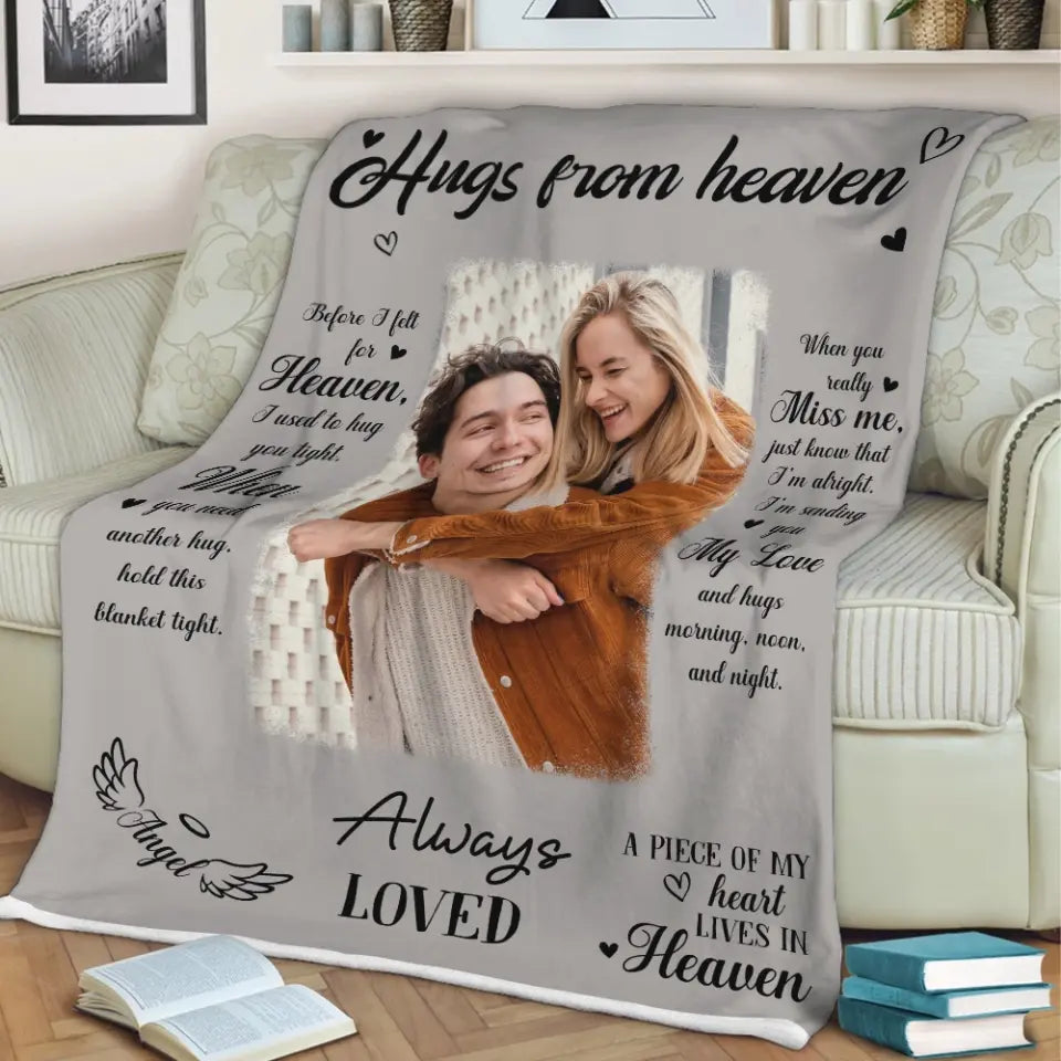 Hugs From Home A Piece Of My Heart - Fleece Blanket