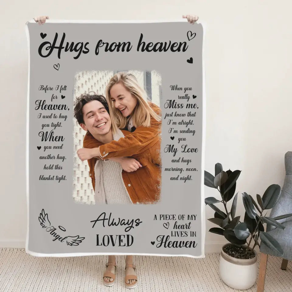 Hugs From Home A Piece Of My Heart - Fleece Blanket