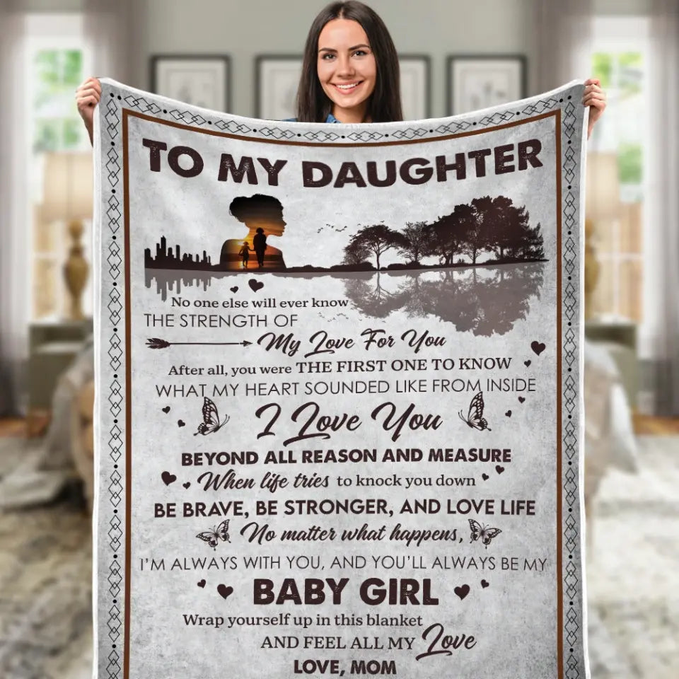 To My Daughter Baby Girl Personalized Blanket