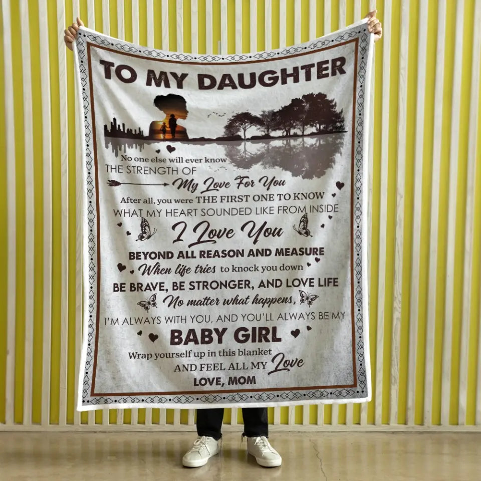 To My Daughter Baby Girl Personalized Blanket