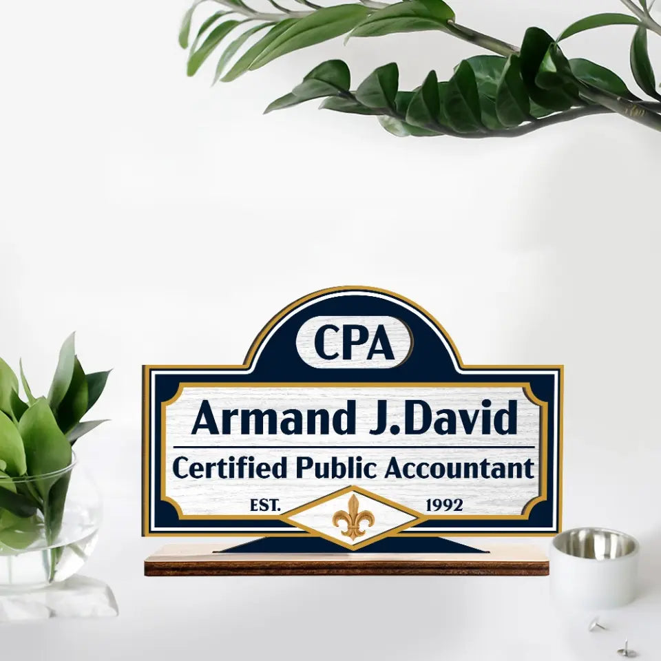 Certified Public Accountant Personalized Wooden Plaque