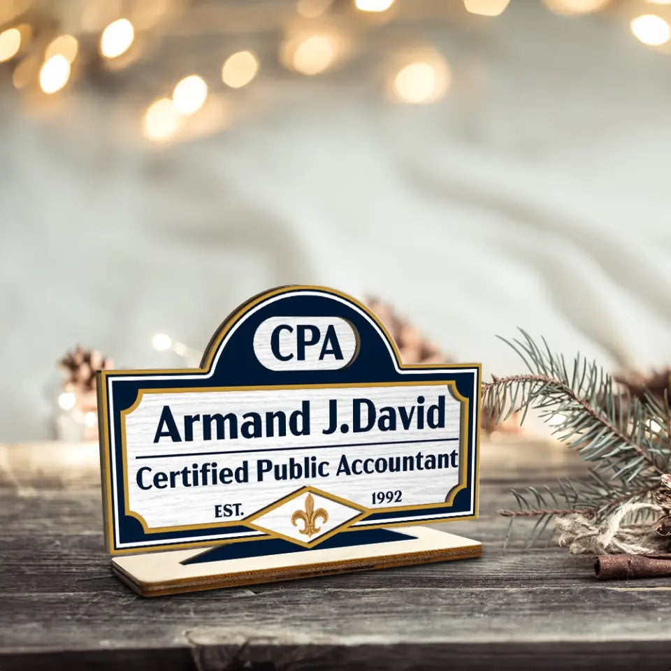 Certified Public Accountant Personalized Wooden Plaque