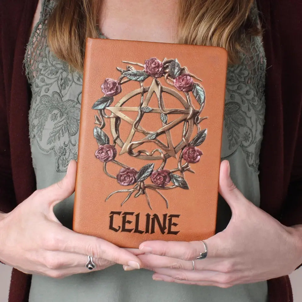Mystical Witch Ancient Roses - Personalized Witch Leather Journal