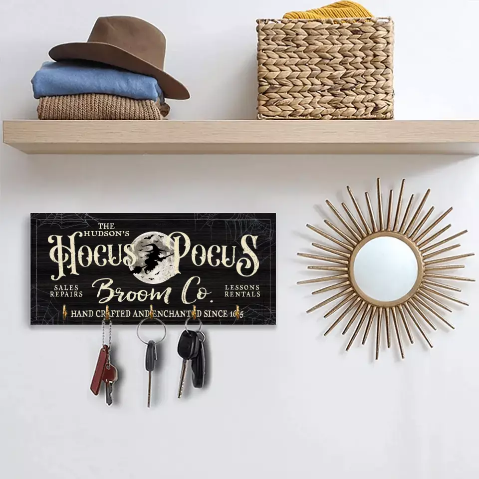 Hocus Pocus Broom Co Hand Crafted And Enchanted - Key Holder