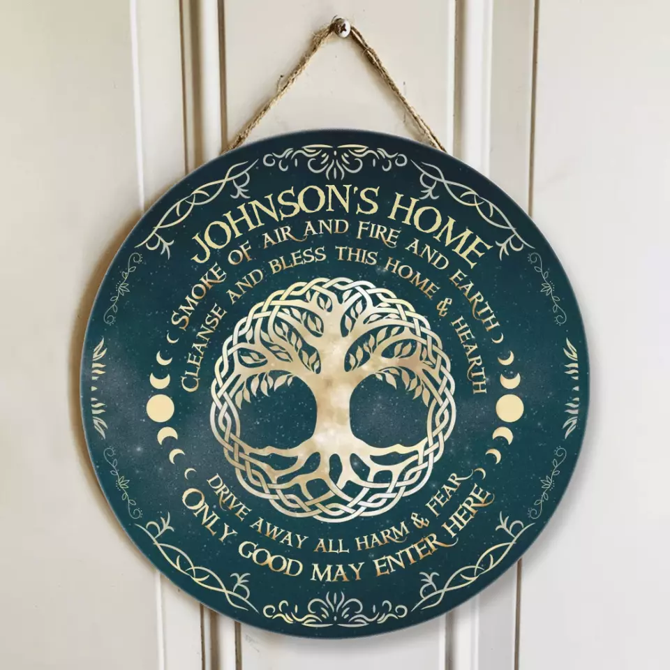 Smoke Of Air And Fire And Earth - Round Wooden Sign