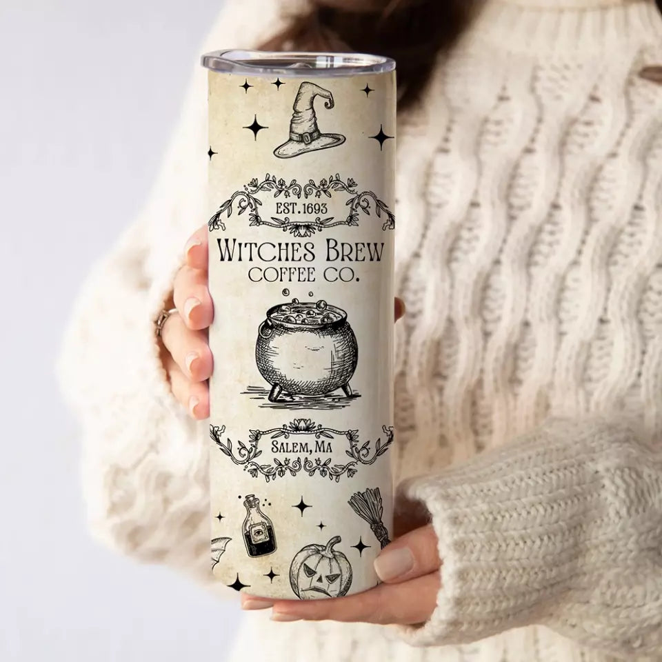 Witches Brew - Witch Coffe Cup - 20oz Skinny Tumbler - Witches Gifts - Gift for Witchy Friends, Mom, Girlfriend