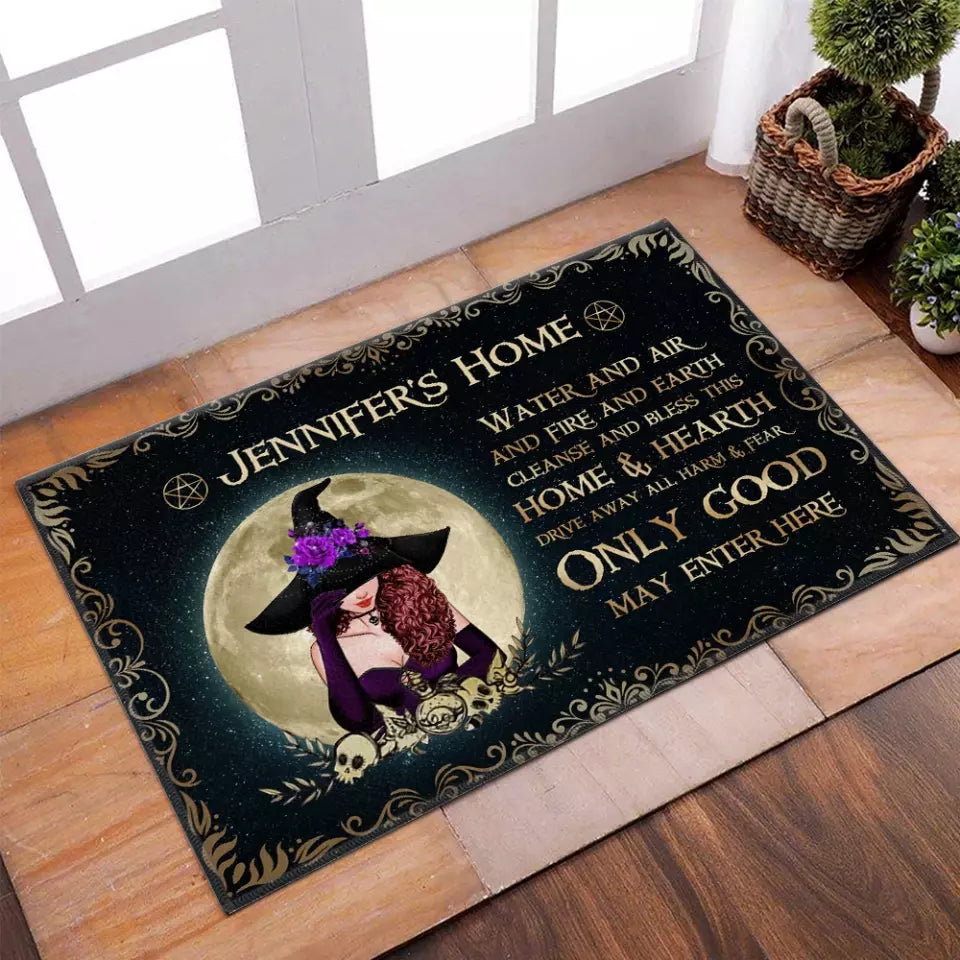 Water And Air Fire And Earth - Personalized Witch Doormat - Halloween Entrance Mat Decorations