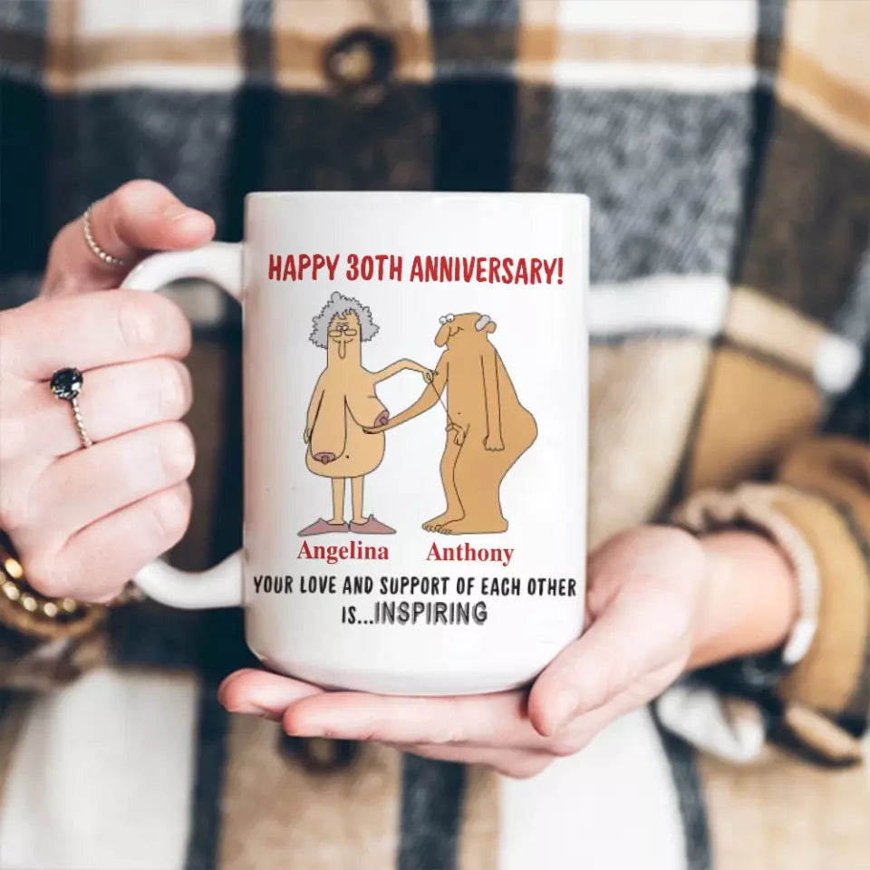 Love Is Supporting Each Other - Custom Mugs, Anniversary Mug For Wife Husband, Couple, Tea Cup, Holiday Mug Gift Funny for New Year Valentine Anniversary - 208IHPTHMU111