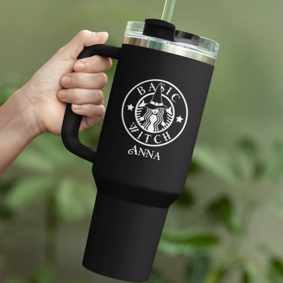 Basic Witch With Personalized Name- Best Curved Tumbler Gift For Halloween-208IHNTHTU546
