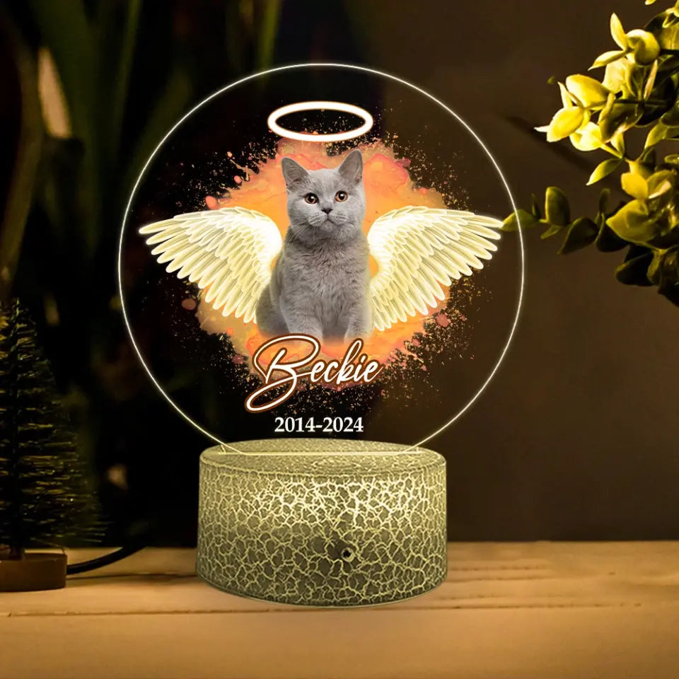 My Cat With Angle Wings Personalized Led Light