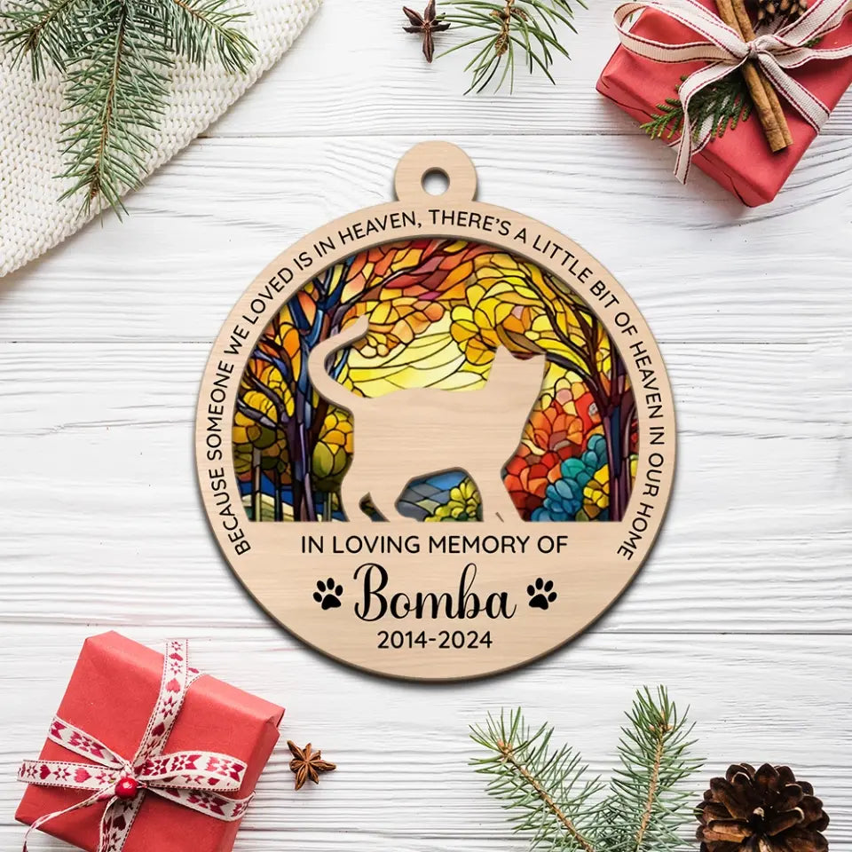 Cat in Heaven - Personalized 2 Layered Acrylic Suncatcher Ornament - Cat Loss Gift - Memorial Keepsake for Cat Owners