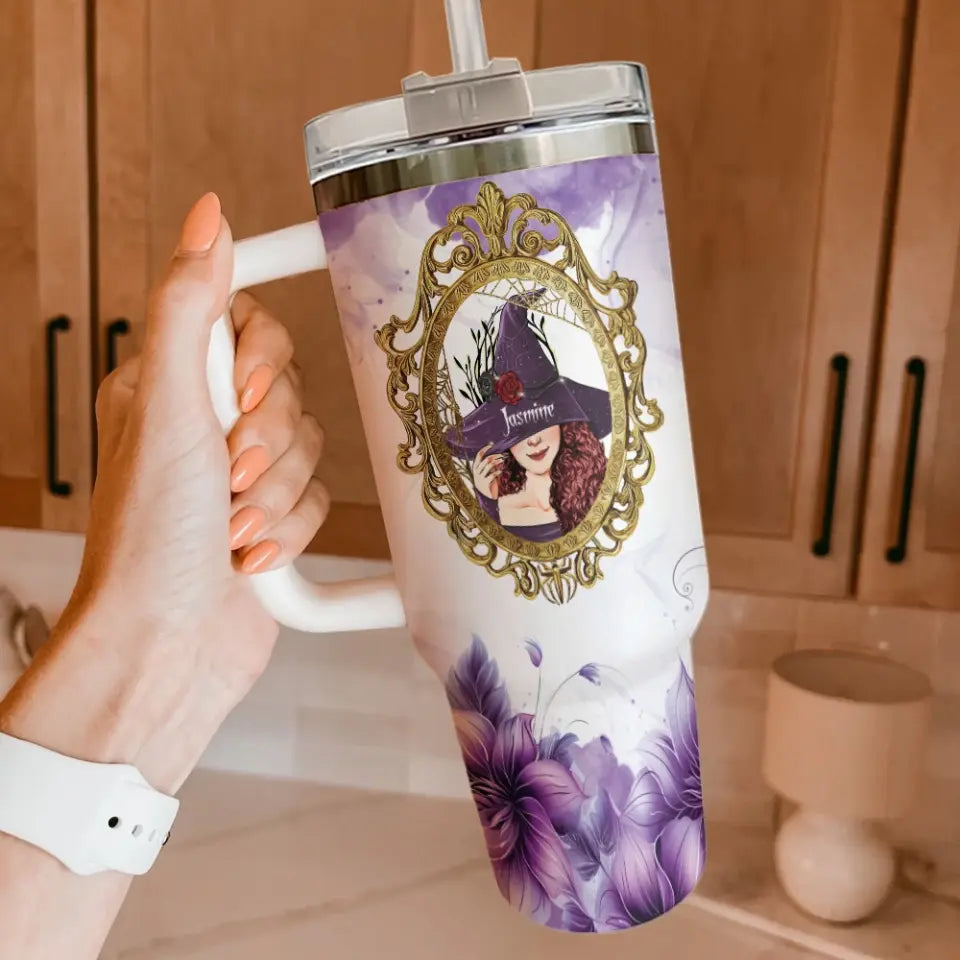 Witches Brew - Personalized Witchy Woman - 40oz Tumbler with Handle - Halloween Gift for Witch Lovers