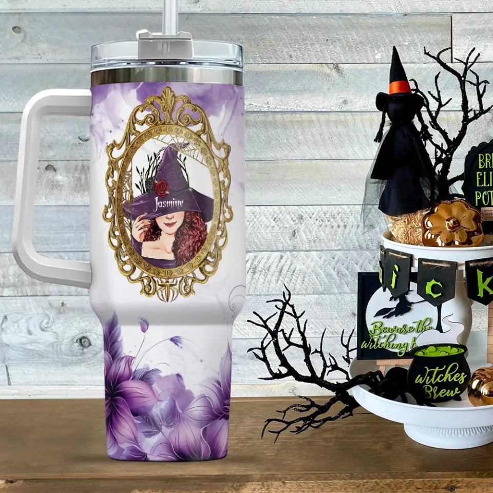 Witches Brew - Personalized Witchy Woman - 40oz Tumbler with Handle - Halloween Gift for Witch Lovers