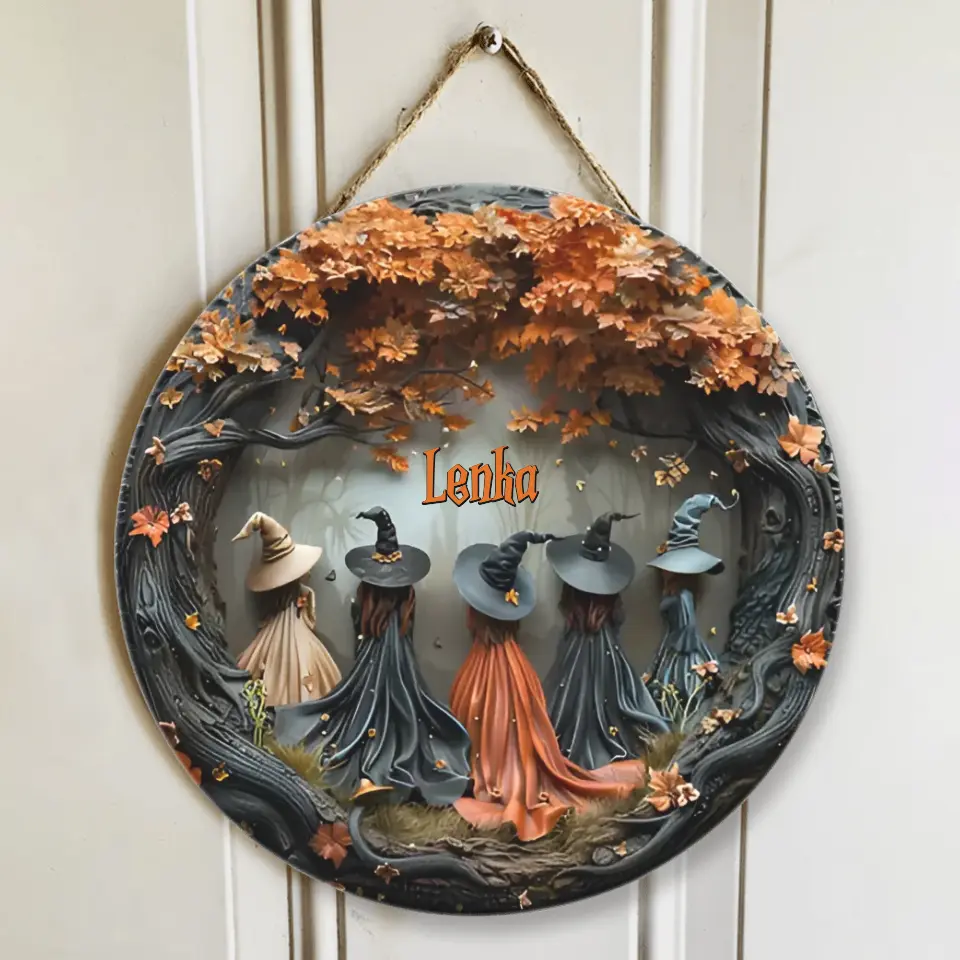 Beautiful Mysterious Witches Personalized Wooden Sign