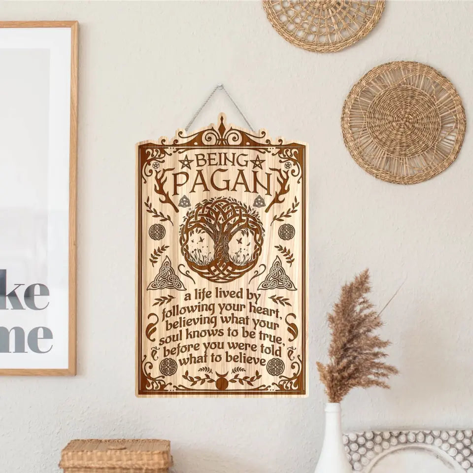 Being A Pagan Wooden Sign For Witch Lovers Halloween Gifts