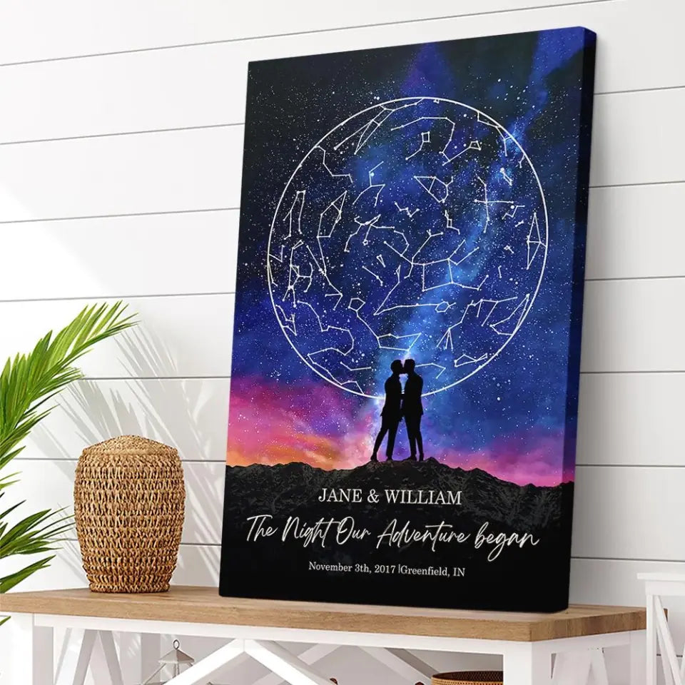 The Night Our Adventure Began Custom Canvas Poster Anniversary Gift For Couples