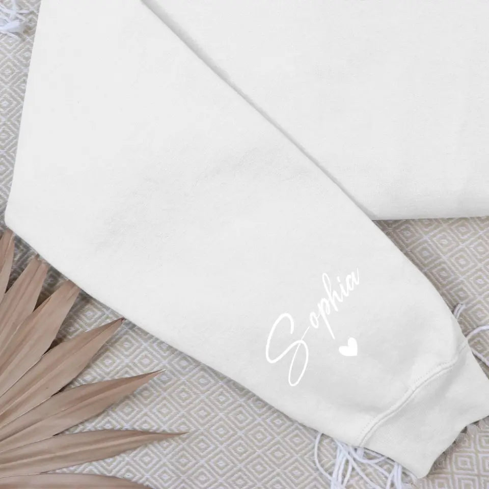 Cute Colorful Neon Boo - Personalized Name Sleeve Printed Sweatshirt - Halloween Costume for Friends, Twins, Family