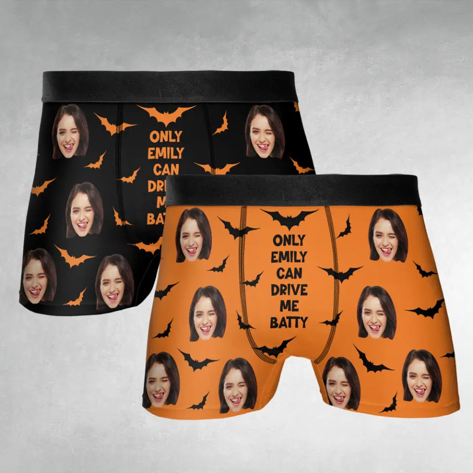 Only She Can Drive Me Batty - Personalized Men's Boxer Briefs