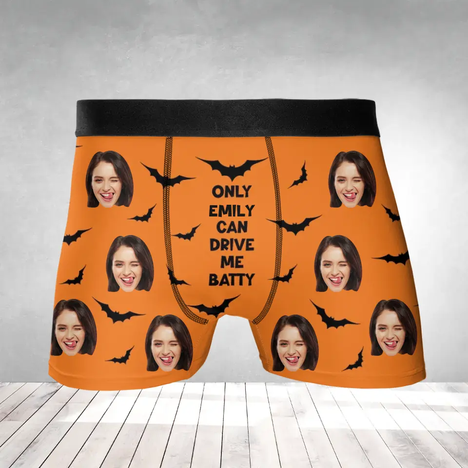 Only She Can Drive Me Batty - Personalized Men's Boxer Briefs