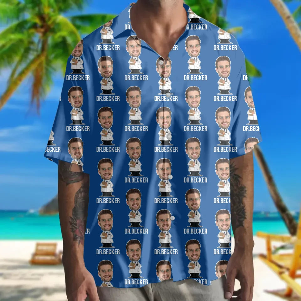 Doctor Blouse - Personalized Face Hawaii Shirt - Custom Name - Funny Gift for Doctors