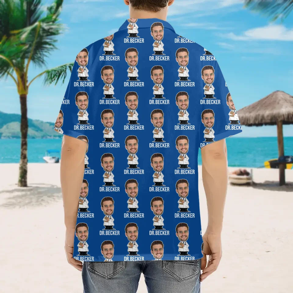 Doctor Blouse - Personalized Face Hawaii Shirt - Custom Name - Funny Gift for Doctors