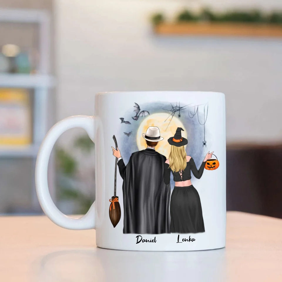 I Wanna Do Bad Things With You - Personalized Mug - Witch Gift for Couples on Halloween