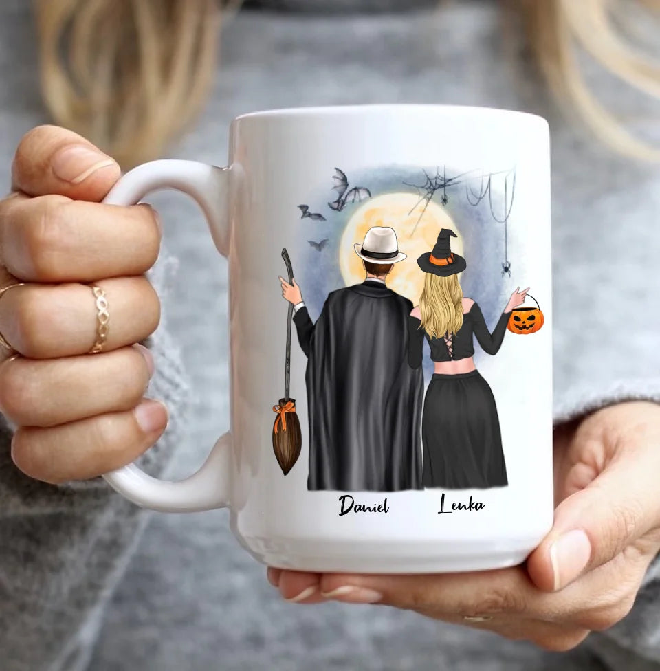 I Wanna Do Bad Things With You - Personalized Mug - Witch Gift for Couples on Halloween
