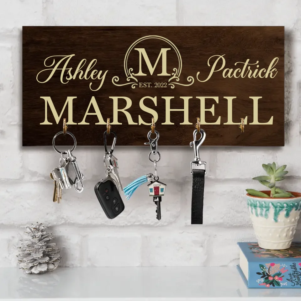 Home Sweet Home - House Warming Present Idea - Custom Key Holder - Anniversary Gift For Parents