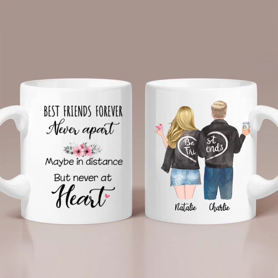 Best Friends Forever - Male & Female Friends - Personalized Mug For Besties Friends