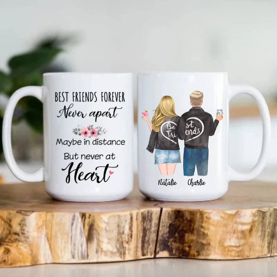 Best Friends Forever - Male & Female Friends - Personalized Mug For Besties Friends