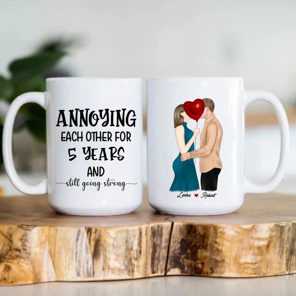 Annoying Each Other For Years - Personalized White Mug - Gifts For Her Him