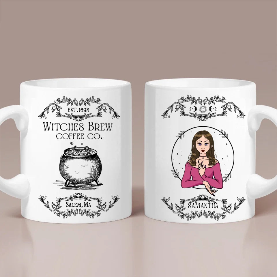 Witches Brew Coffee Co - Personalized Frosted Glass Can - Witch Gift