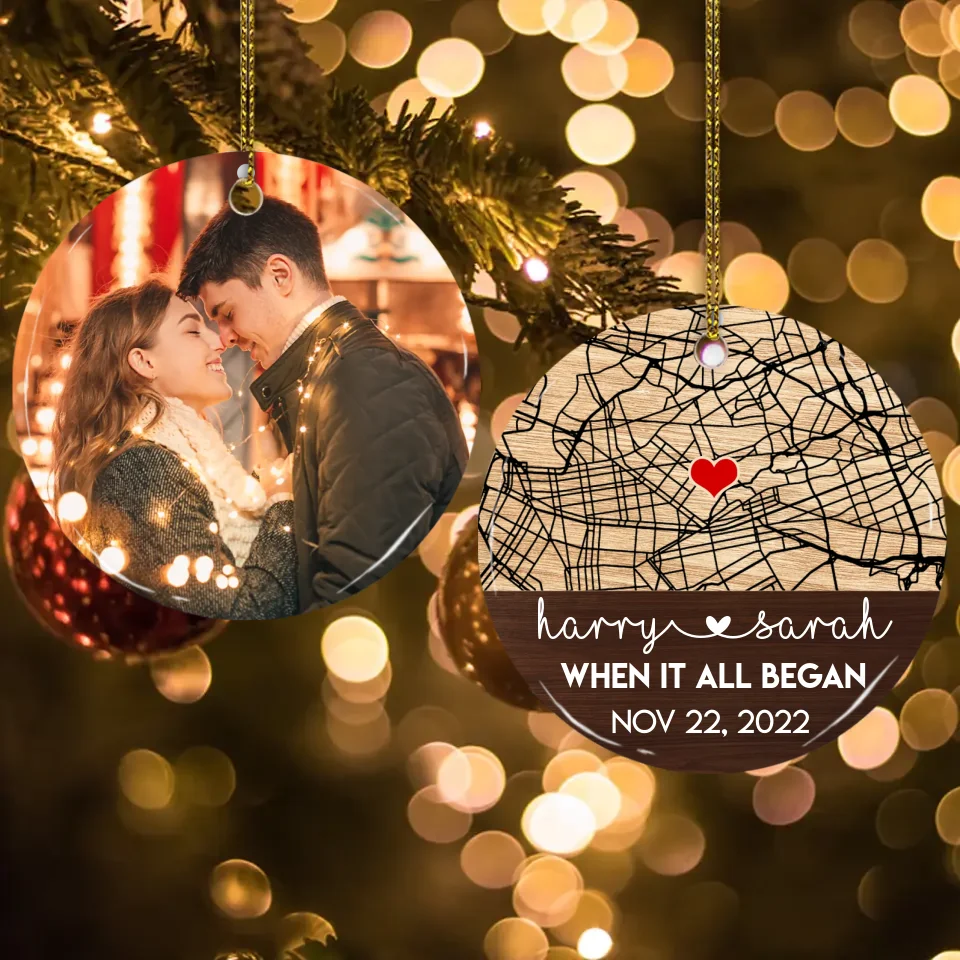 Custom Photo Blanket Valentine Gift For Wife Husband, Where It All Began Custom Map - Wedding Anniversary Photo Gift