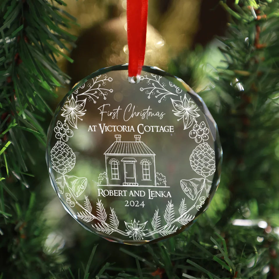 First Christmas At New Home - Glass Ornament - Housewarming Gifts New Home For Christmas