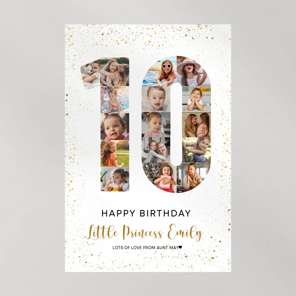 Happy 10th Birthday My Prince Princess - Custom Canvas Poster - Birthday Gift For Children