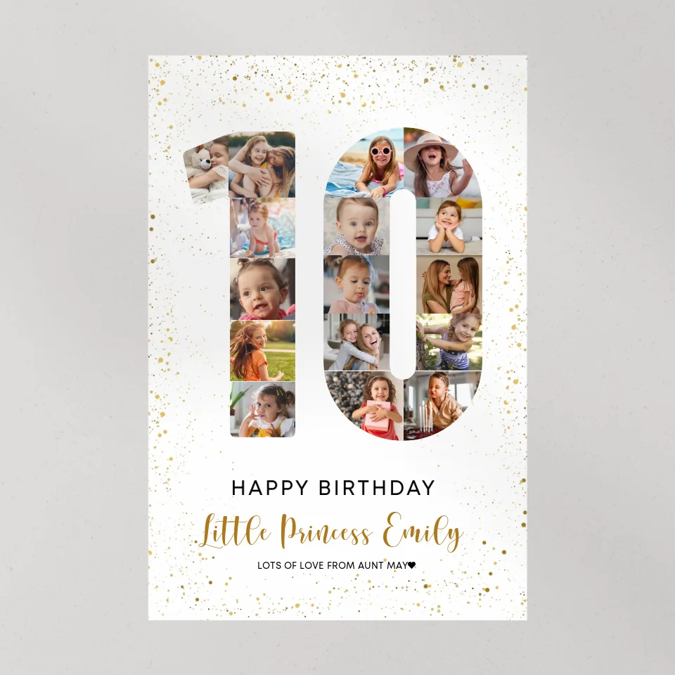 Happy 10th Birthday My Prince Princess - Custom Canvas Poster - Birthday Gift For Children